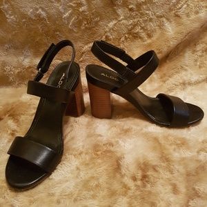 ALDO Black with Wooden Heels